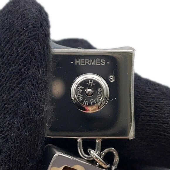 HERMES Medor Picnic Earrings Size GM Swift Leather/Willow Pink/Natural - Picture 7 of 8